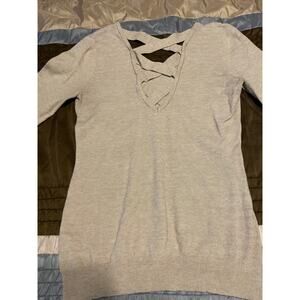 Love Ellie cream lace back sweater top Size XS